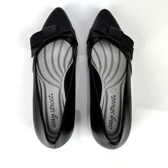 New Easy Street Women US 6.5 Black Shoes Pointed toe Slip-on Heels Pumps  - Picture 8 of 9